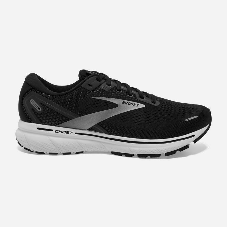 Ténis Brooks Ghost 14 Cushioned Sapatilhas De Corrida Para Estrada Homem Pretas/Branco/Prateadas (27